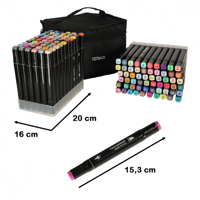 Double-Sided Alcohol Marker Set with Case and Stand