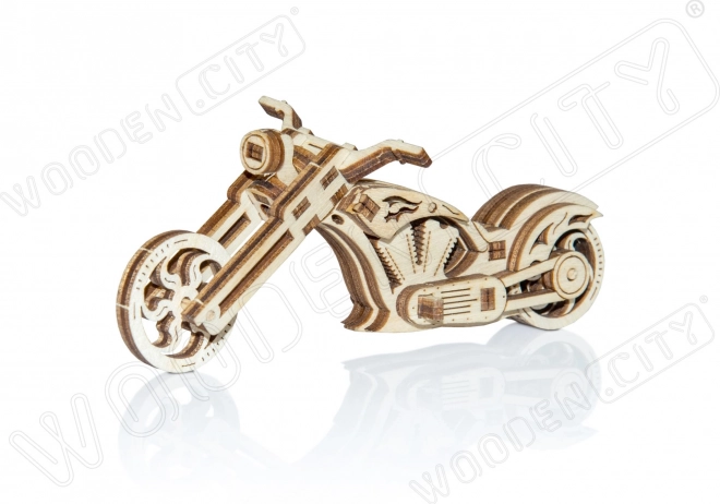 Wooden 3d chopper motorcycle puzzle