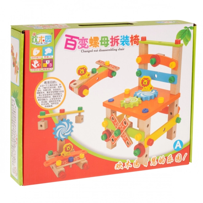 Educational Wooden Block Chair Construction Set