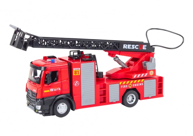 Fire Truck With Ladder Light Sound Water Red