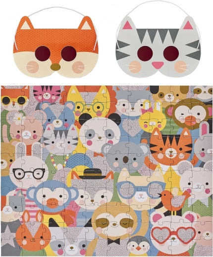 Colorful scene full of animals