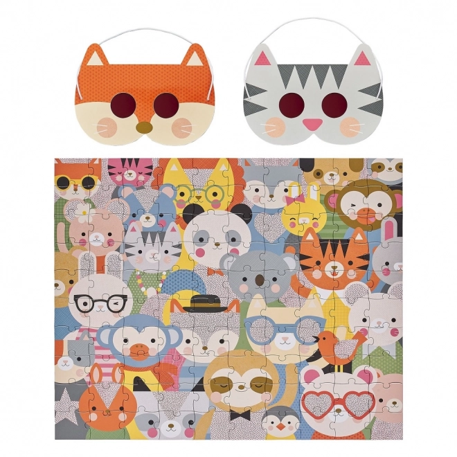 Animal Adventure Puzzle with 3D Glasses