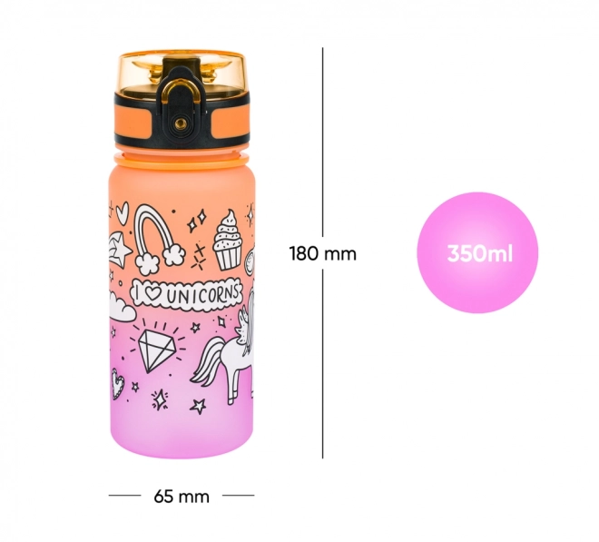 Baagl Water Bottle Gradient Unicorn 350ml