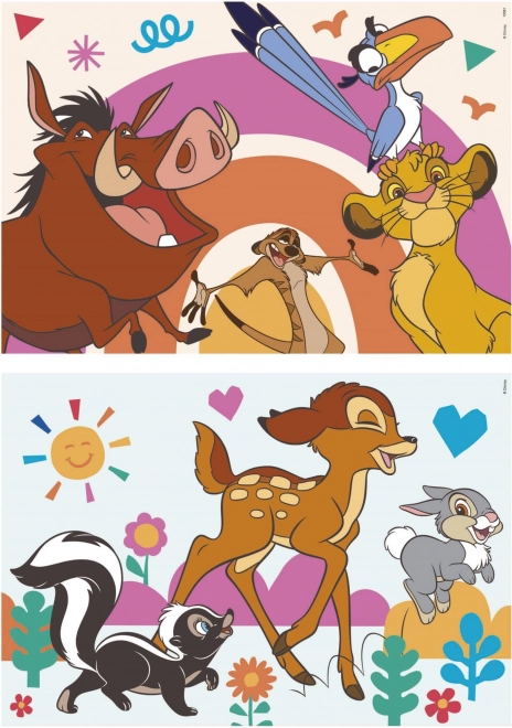 Wooden Puzzle The Lion King and Bambi 2x16 Pieces