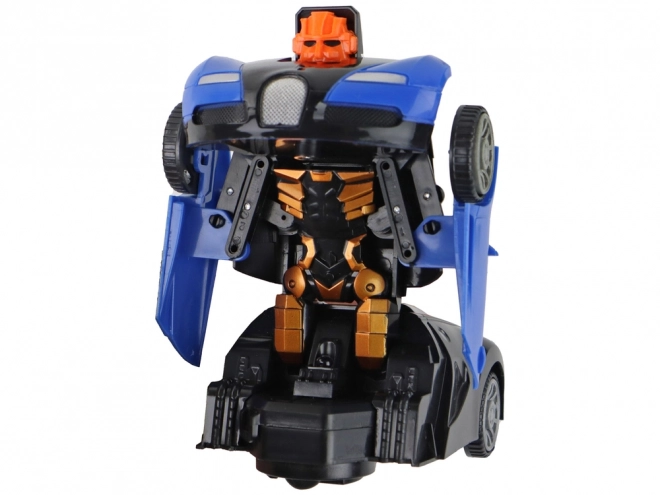 Blue 2-in-1 Car and Robot with Light Effects