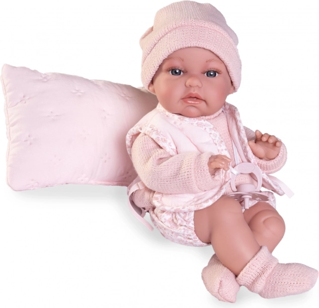 poupée bébé réaliste avec fonction de mouvement et corps en tissu doux 34 cm