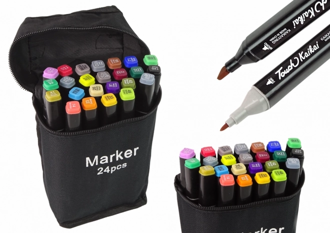 Professional Alcohol-Based Double-Ended Marker Set with Carry Case