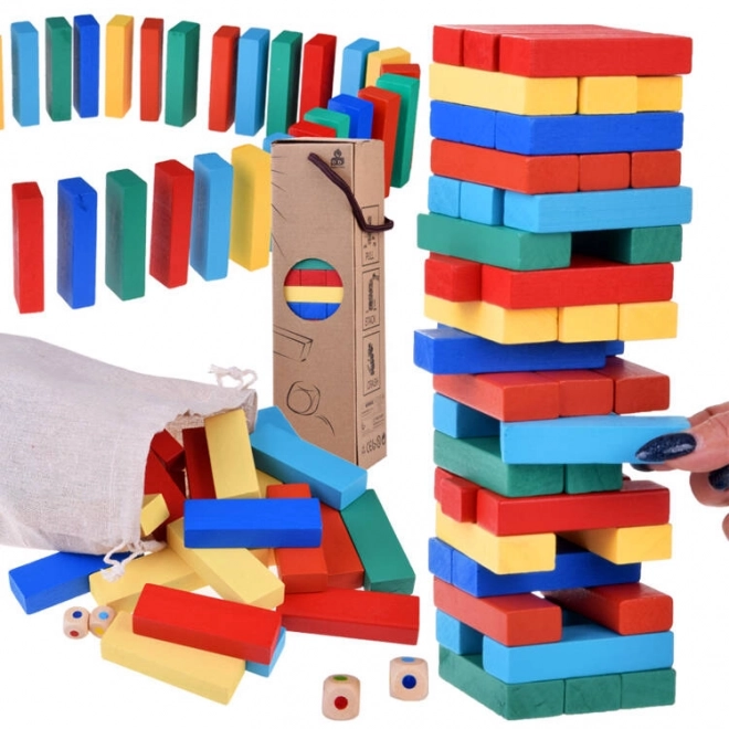 Jenga Tower Colorful Wooden Blocks