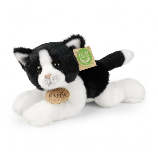 Plush Black and White Lying Cat