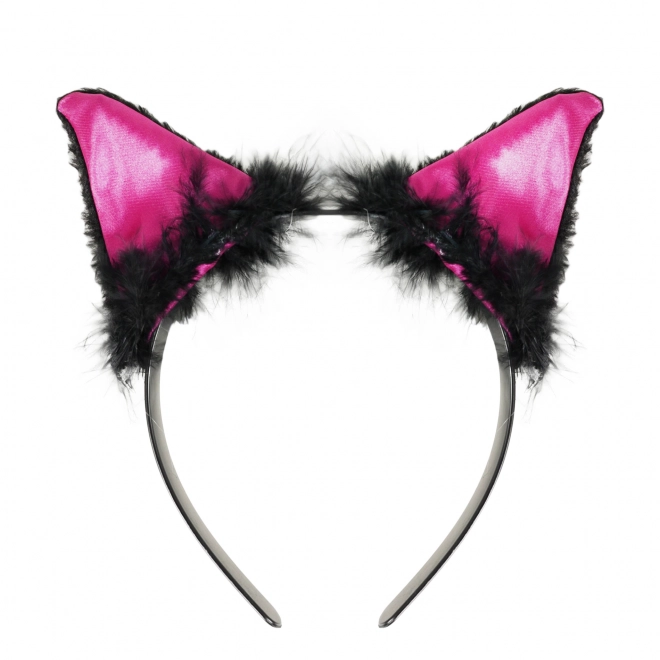 Cat Ear Headband with Feathers