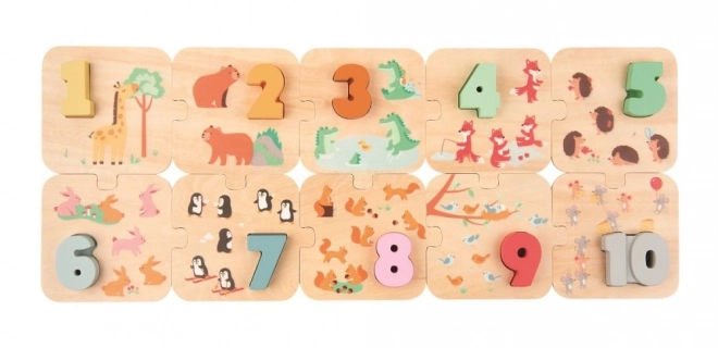 Wooden Animal Counting Puzzle Montessori