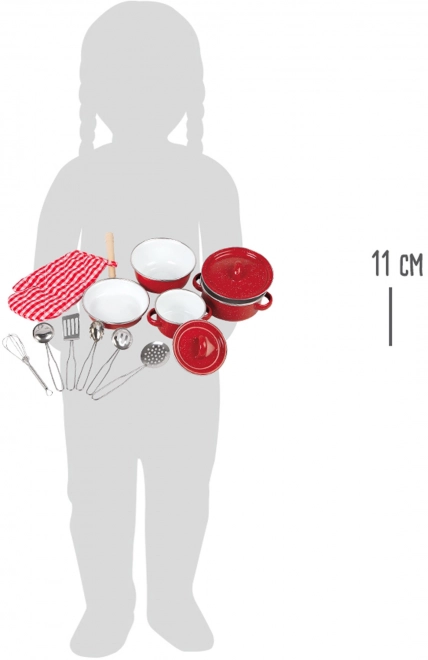 Kids Red Metal Cookware Set