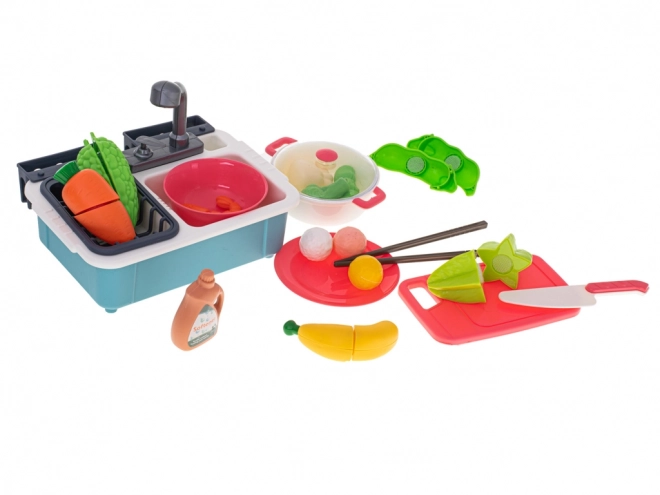 Vegetable Cutting Set with Sink and Accessories for Kids