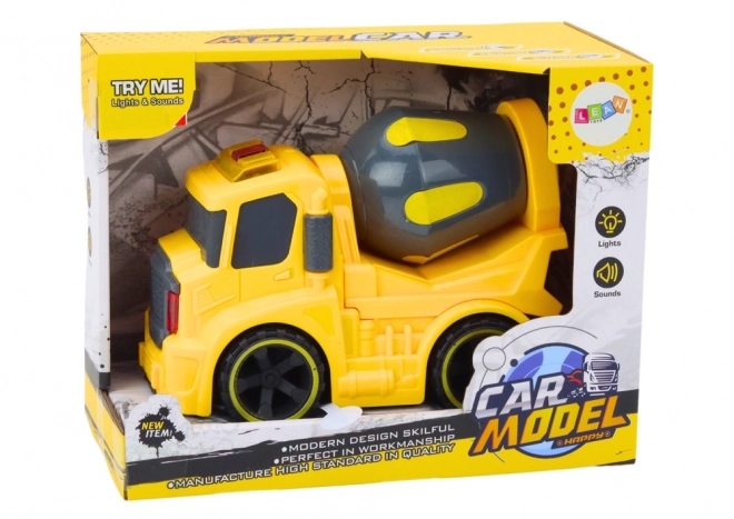 Yellow Rotating Cement Mixer Toy Truck with Lights and Sounds