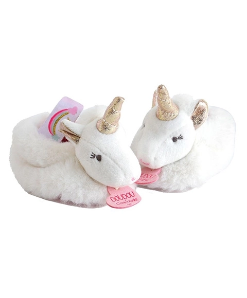 Doudou Gift Set - Unicorn Rattle Booties 0-6 Months