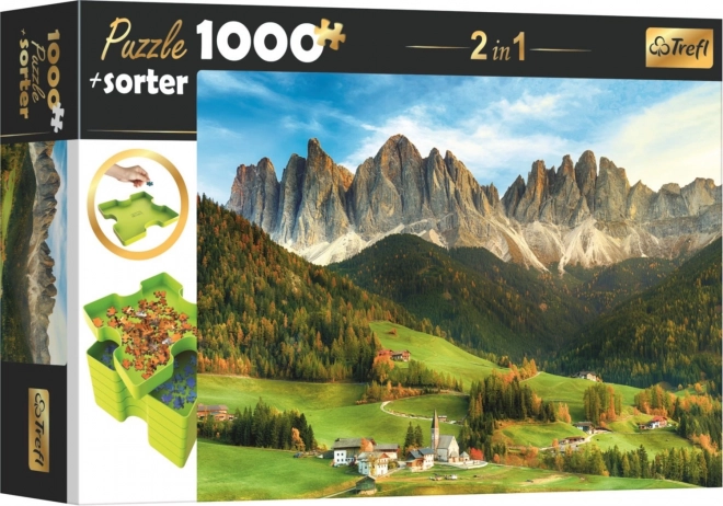 Puzzle Set with Sorter 2-in-1 Dolomites Italy 1000 Pieces