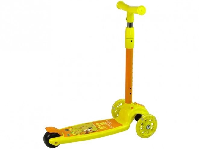 Three-Wheeled Balance Scooter with LED Wheels Yellow Squirrel