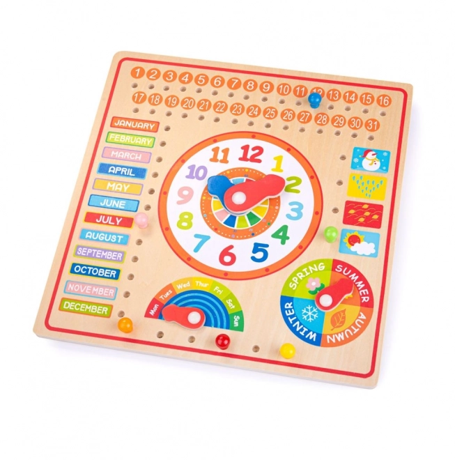 Bigjigs Toys Wooden Clock and Calendar