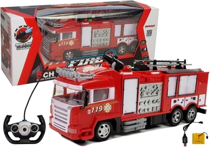 Camion de pompiers télécommandé R/C rouge