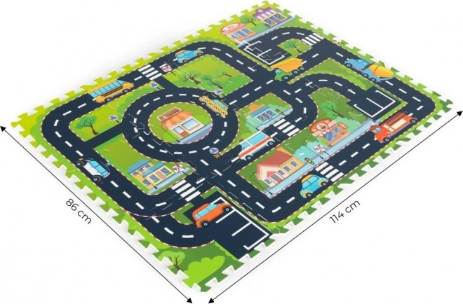 Children's Foam Puzzle Mat with City Roads