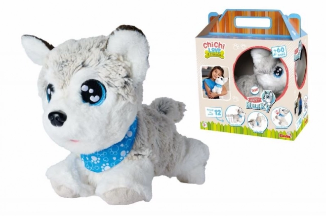 Interactive Happy Husky Plush Dog