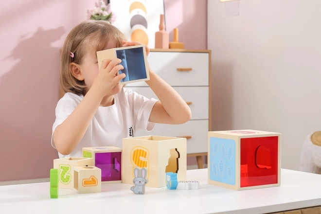 Wooden Stacking Blocks with Animals and Train