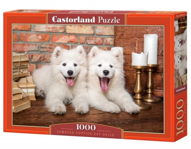 Puzzle Samoyed Puppies Say Hello