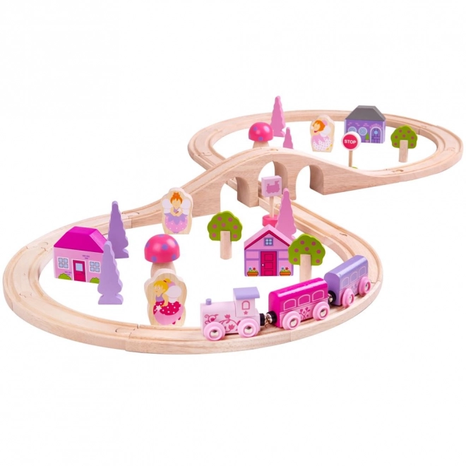 Bigjigs Rail Wooden Princess Train Set 35 Pieces