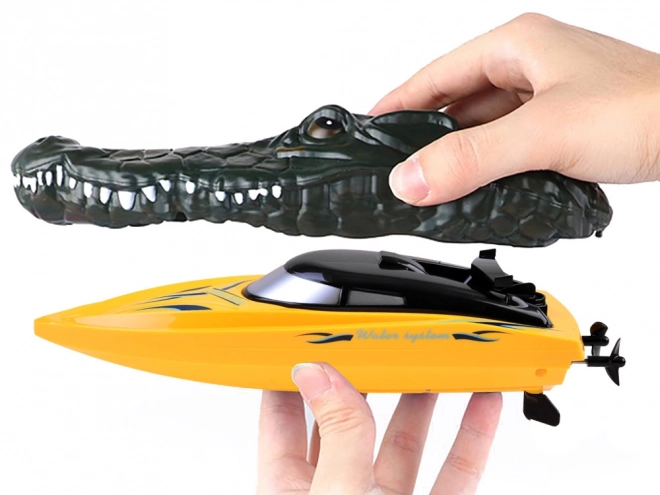 Remote Controlled Crocodile Boat – Yellow