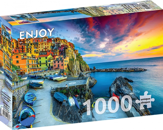 Enjoy Puzzle Sunset at Manarola Cinque Terre Italy 1000 Pieces