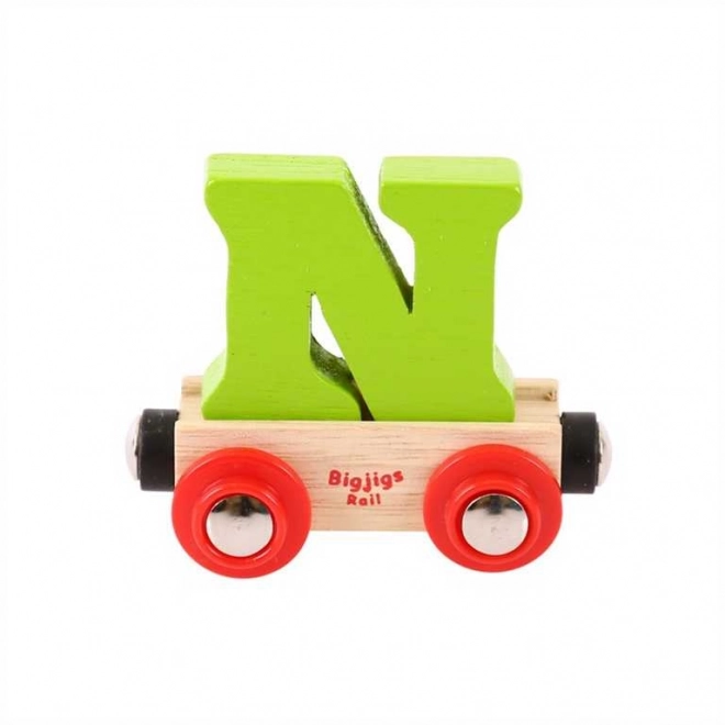 Bigjigs Rail Wooden Train Carriage Letter N