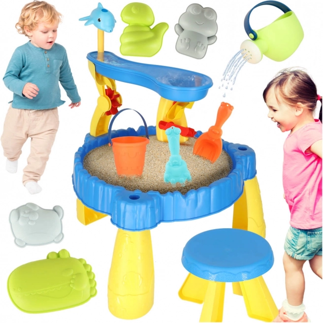 Children's Play Table with Sandbox and Fountain 2-in-1