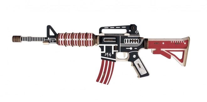 Woodcraft Wooden 3D Puzzle Assault Rifle M4