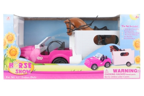 Doll Car with Trailer and Horse