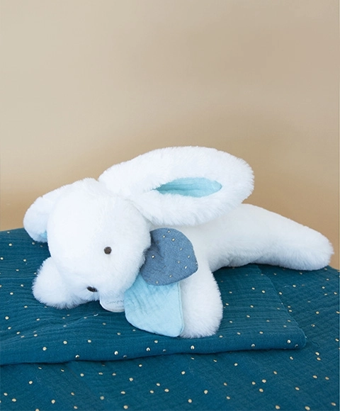 Doudou Gift Set - Plush Rabbit with White Pom-Pom