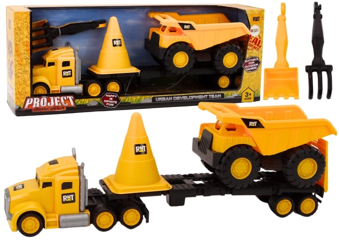 Construction Vehicle Playset with Truck and Dump Truck