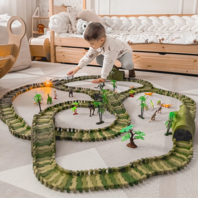 Dinosaur Racing Track with Car and Figures