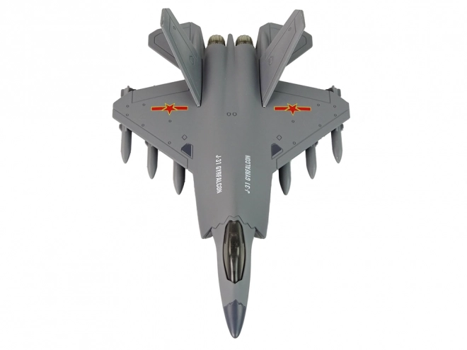 Friction Powered Dark Gray Fighter Jet Model