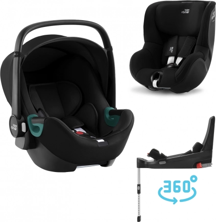 BRITAX RÖMER Baby-Safe 3 i-Size + Dualfix 3 i-Size autósülés szett Flex Base 5Z bázissal, Space Black