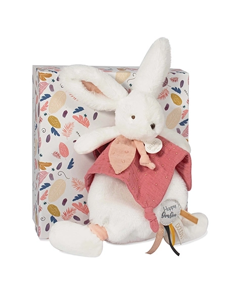 Gift Set - Plush Bunny with Blanket 25cm in Dusty Pink