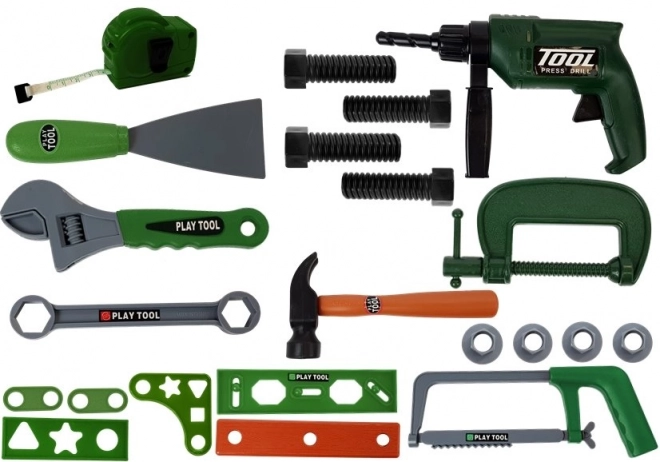 Tool Set for Young DIY Enthusiasts in Green Case