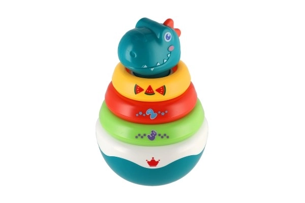 Roly Poly Dinosaur Stacking Pyramid Toy with Sound