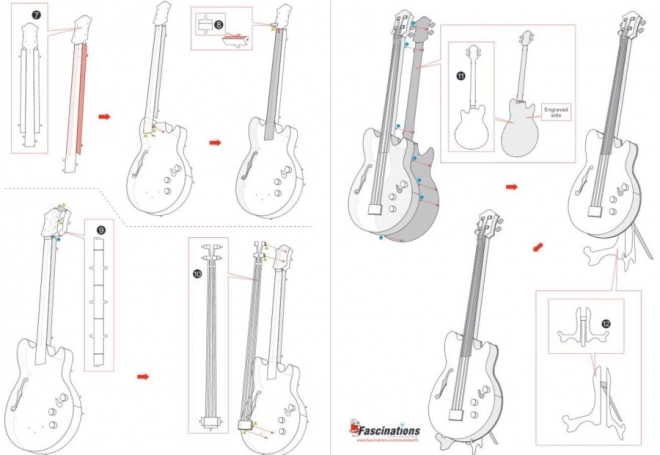 3D Puzzle Model Bass Guitar