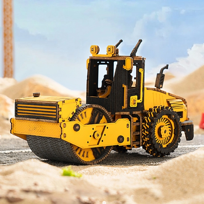 Robotic Wooden 3D Puzzle Road Roller