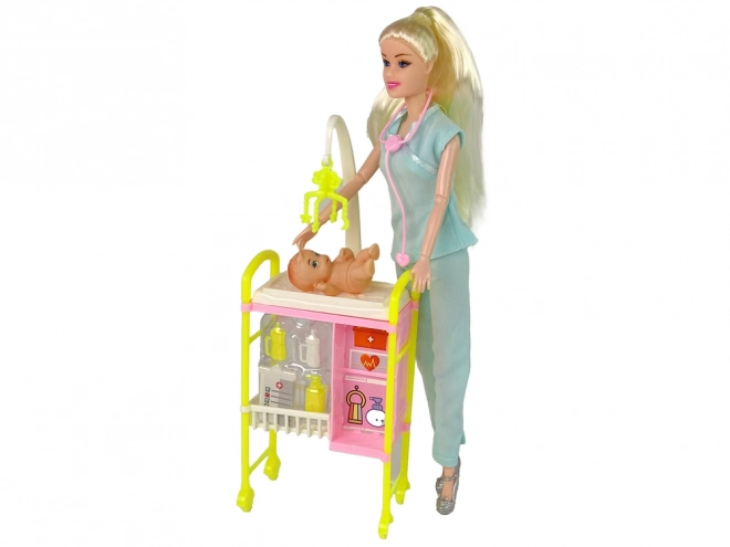 doctor doll with long hair and accessories