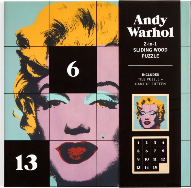 Galison sliding wooden puzzle Andy Warhol: Marilyn