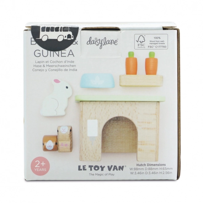 Wooden Bunny and Guinea Pig Playset