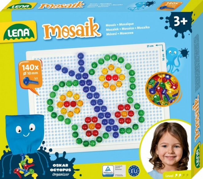 Lena Transparent Mosaic Set with 140 Pieces – Small mosaic, 10 mm colorful smooth (100 pcs)