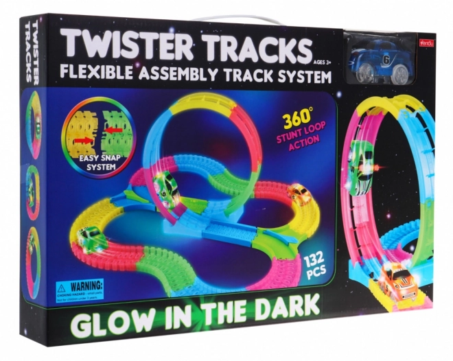 Glow in the Dark Race Track for Kids 3+ with LED Car