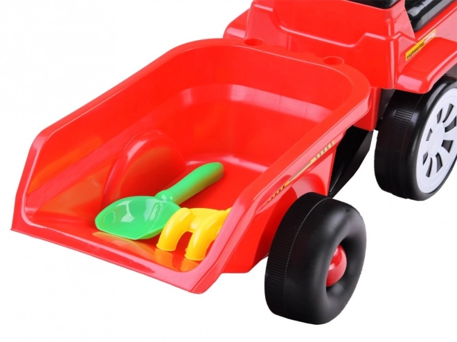 Ride-On Tractor with Trailer – red